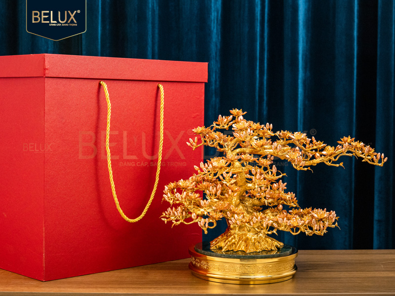 Cây Đào mạ vàng 24k&nbsp;40x20x30cm